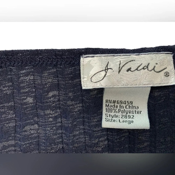 J. Valdi Women's Navy Blue Ribbed 3/4 Sleeve‎ Dress - Picture 5 of 5